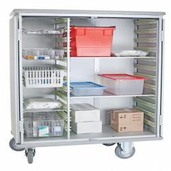 Armoire mobile à étagères réglables et module ISO-NORM