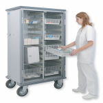 Tabouret professionnel gris en similicuir sur roulettes