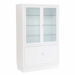 Armoire vitrine large 2 portes avec caisson