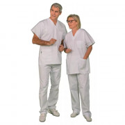 Blouse mixte à col en V et manches courtes Blouse mixte à col en V et manches courtes