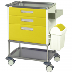 Chariot d’infirmerie avec trois tiroirs  et un plan de travail