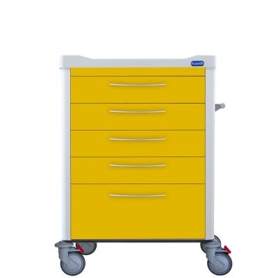 Chariot d'isolement 5 tiroirs (4 moyens, 1 grand)