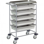 Chariot avec 5 paniers moyens