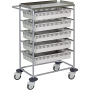 Chariot avec 5 paniers moyens Chariot avec 5 paniers moyens