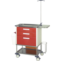 Chariot d’urgence avec 3 tiroirs