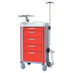 Chariot d'urgences à tiroirs télescopiques 600 x 400 mmmm