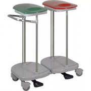 Chariot de collecte de linge sale médical à 2 sacs Chariot de collecte de linge sale médical à 2 sacs