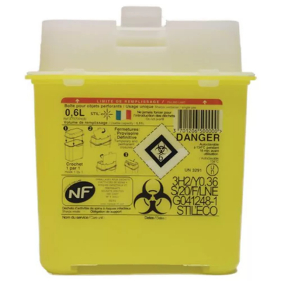 Collecteurs DASRI jaune et blanc 0.6 à 13 litres Collecteurs DASRI jaune et blanc 0.6 à 13 litres