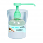 Support mural PVC pour flacon de 300 ml ou 500 ml avec pompe