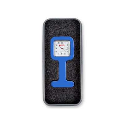 Montre Infirmière Carrée en Silicone avec Étui Aluminium – Bleue Montre Infirmière Carrée en Silicone avec Étui Aluminium – Bleue