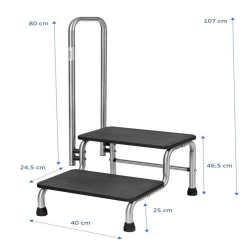 Marchepied avec rampe en inox