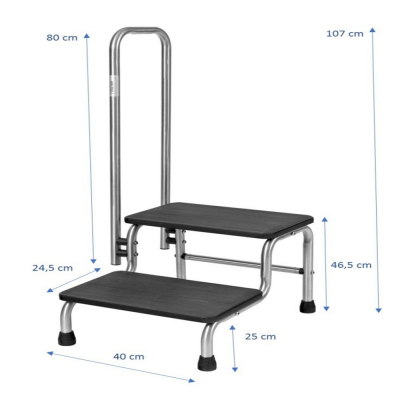 Marchepied avec rampe en inox