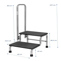 Marchepied avec rampe en inox