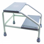 Marchepied médical 2 marches en métal époxy blanc