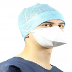 Masque respiratoire chirurgical FFP2 ou FFP3 type IIR avec élastiques transversaux