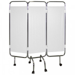 Paravent 3 panneaux avec tube rond chromé et roulettes