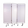 Paravent Inox Holtex, 3 Panneaux avec Rideaux Tendus Blancs