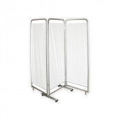 Paravent médical 3 panneaux toile blanche