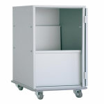 Chariot armoire à encombrement réduit avec étagères rabattables