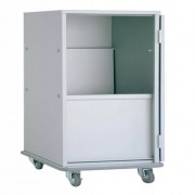 Chariot armoire à encombrement réduit avec étagères rabattables