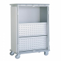 Chariot armoire avec 2 étagères rabattables 