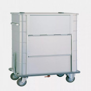 Chariot conteneur avec couvercle, parois avant et pare-chocs Chariot conteneur avec couvercle, parois avant et pare-chocs