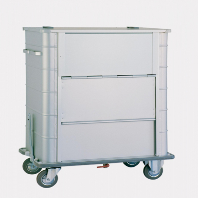 Chariot conteneur avec couvercle, parois avant et pare-chocs 