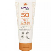 Crème solaire, Bambo Nature, 100 ml, SPF 50, sans colorant ni parfum Crème solaire, Bambo Nature, 100 ml, SPF 50, sans colorant ni parfum