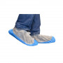 Surchaussures blanches PP avec semelle PE bleue Surchaussures blanches PP avec semelle PE bleue