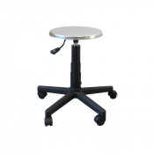 Tabouret à roulettes en inox AISI 304 avec base en plastique Tabouret à roulettes en inox AISI 304 avec base en plastique