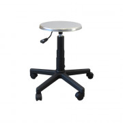 Tabouret à roulettes en inox AISI 304 avec base en plastique Tabouret à roulettes en inox AISI 304 avec base en plastique