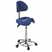 Tabouret derby base aluminium avec dossier