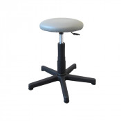 Tabouret gris sur pieds en similicuir lavable
