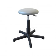 Tabouret gris sur pieds en similicuir lavable Tabouret gris sur pieds en similicuir lavable