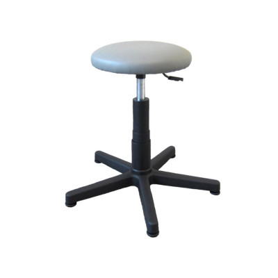 Tabouret gris sur pieds en similicuir lavable Tabouret gris sur pieds en similicuir lavable
