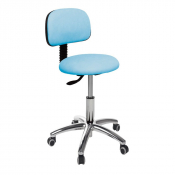 Tabouret pivotant Ecopostural avec base chromée et dossier