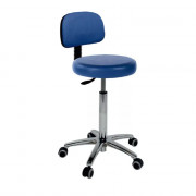 Tabouret pivotant Ecopostural avec base chromée et dossier Tabouret pivotant Ecopostural avec base chromée et dossier