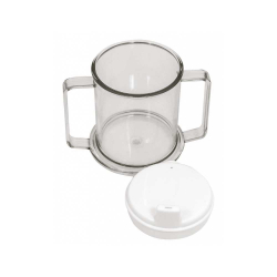 Verre avec 2 anses en plastique transparent