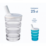 Verre ergo avec bec verseur transparent