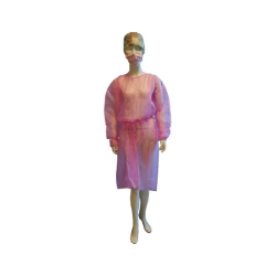 Blouse de protection jetable rose en PP