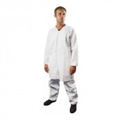 Blouse Hygiène SMS +PE avec col - Blanc 