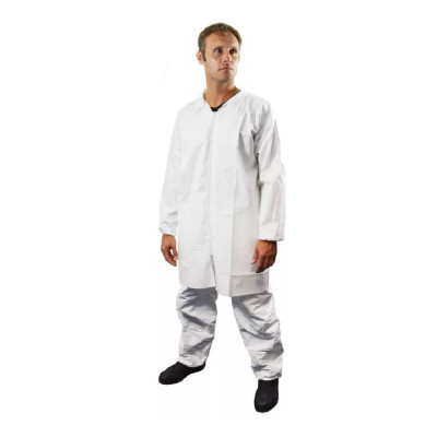 Blouse Hygiène SMS +PE avec col - Blanc  Blouse Hygiène SMS +PE avec col - Blanc